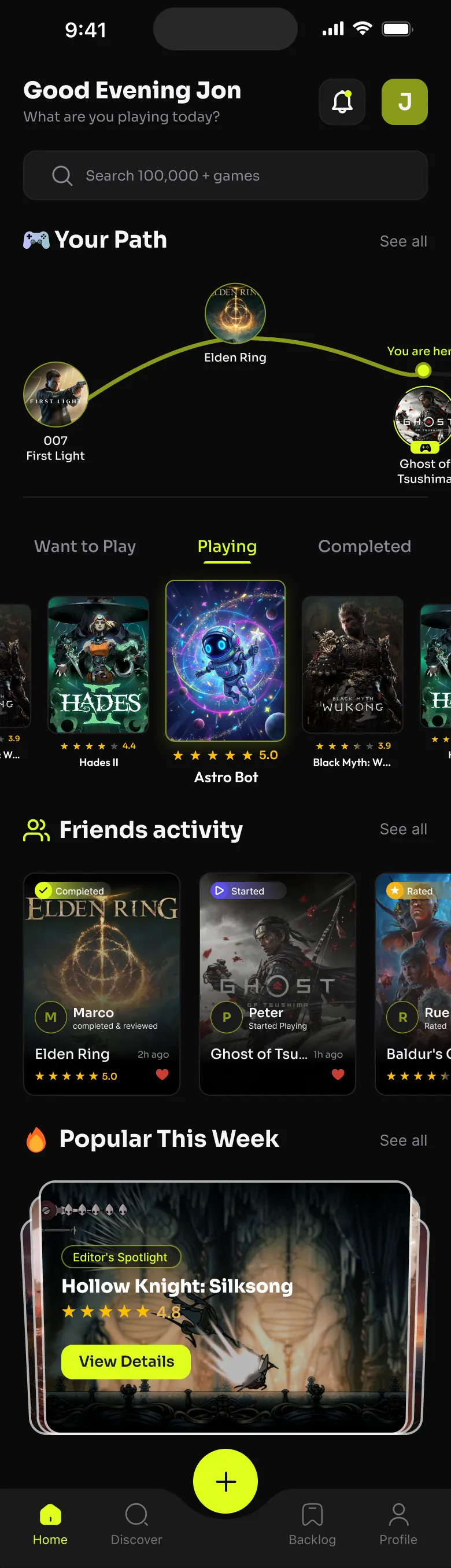 Share a clip into Pinboxd and save the game to your backlog
